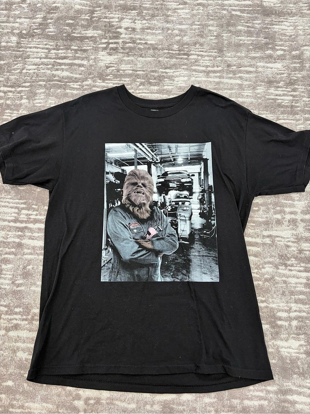Star Wars Chewbacca T-Shirt Graphic Tee Black Size Large